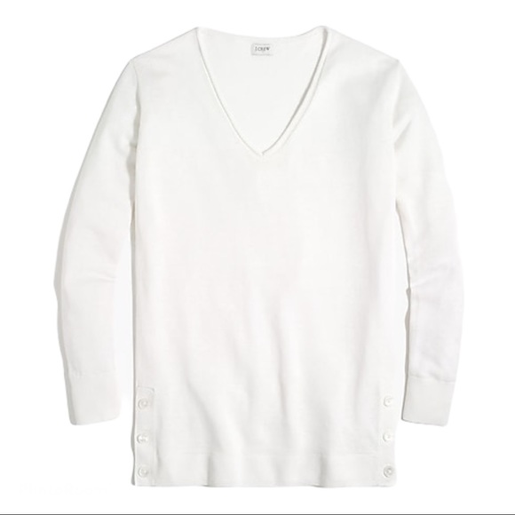 J. CREW Tunic Sweater Linen-blend Button Sides - Picture 7 of 7